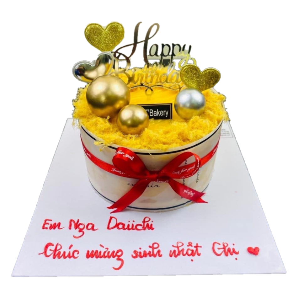 Bánh Bông lan trứng muối bóng vàng tròn