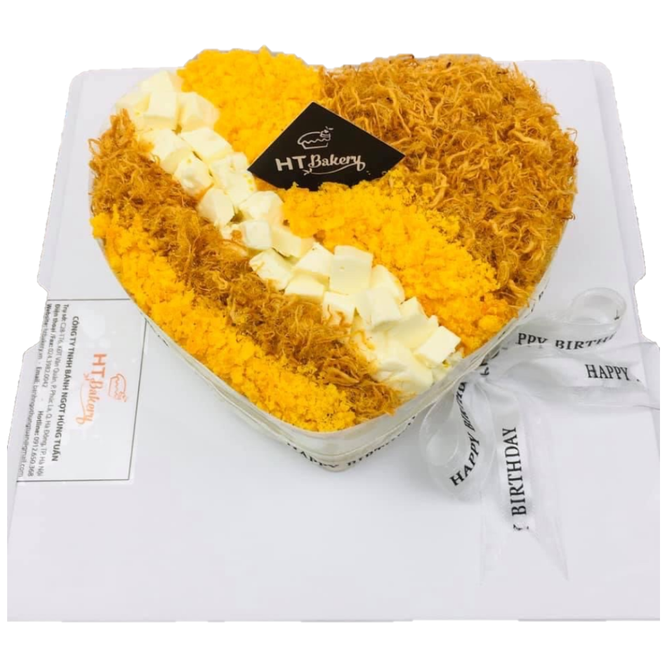 Bánh bông lan trứng muối hình trái tim