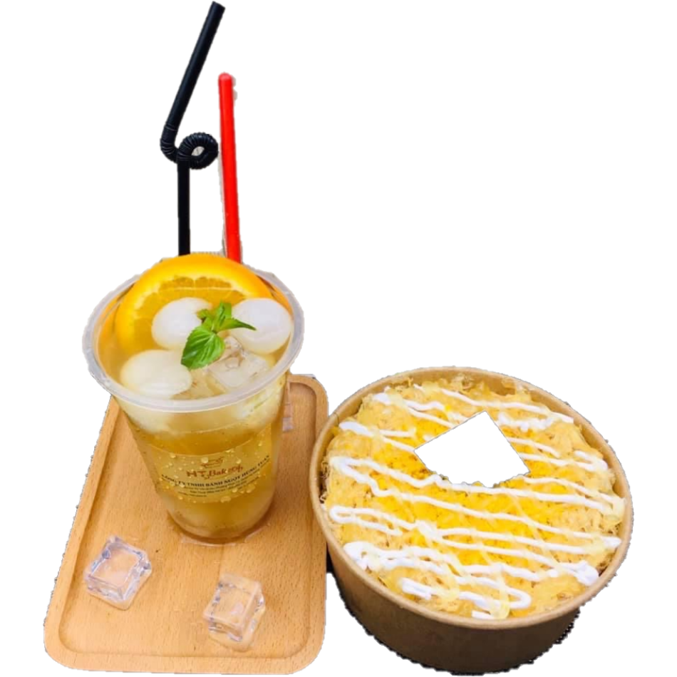 Bánh bông lan trứng muối hộp giấy tròn