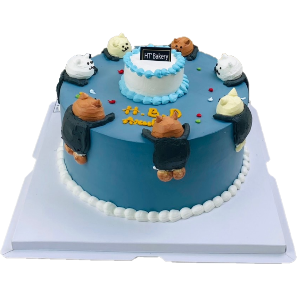 Bánh kem tươi gấu màu sắc