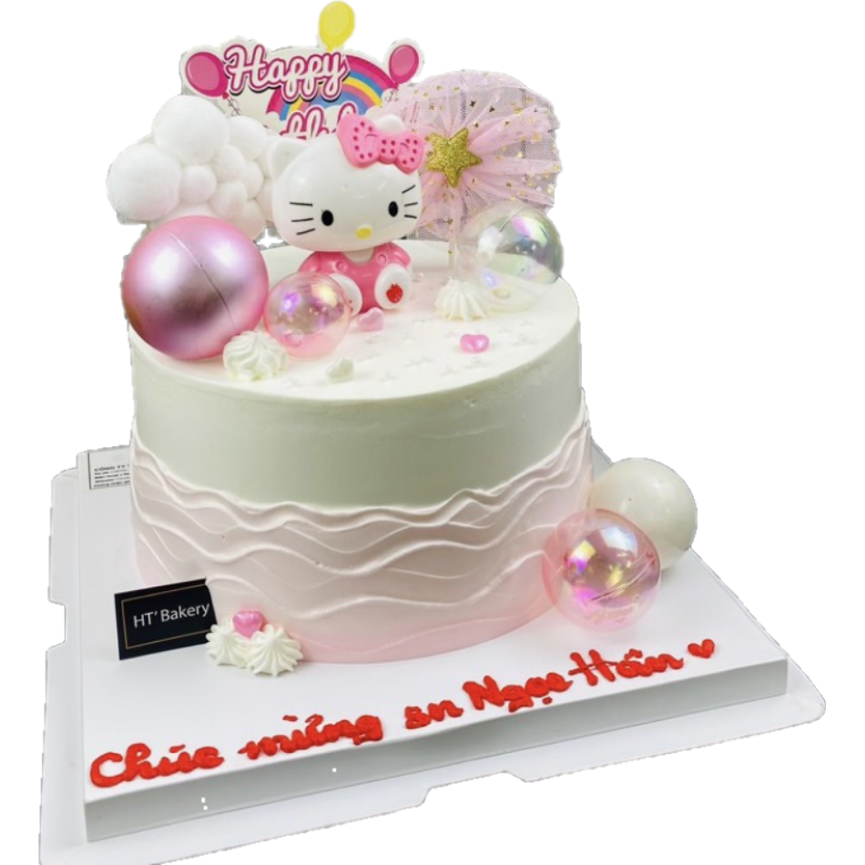 Bánh kem tươi Mèo Kitty hồng