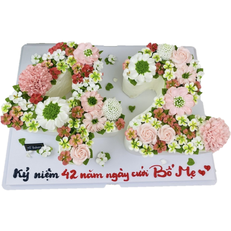 Bánh kem tươi tạo hình chữ và số theo yêu cầu