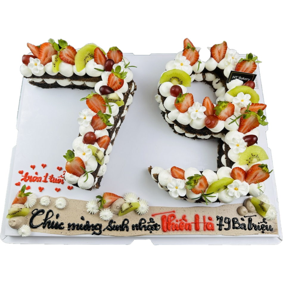 Bánh kem tươi tạo hình chữ và số theo yêu cầu