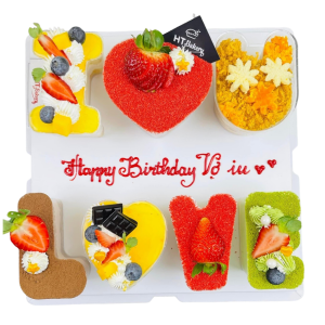Bánh Mix 5 vị chữ LOVE và I(love)U Trà xanh, Trứng muối, Chanh leo, Dâu tây, Sô cô la - Đặc biệt