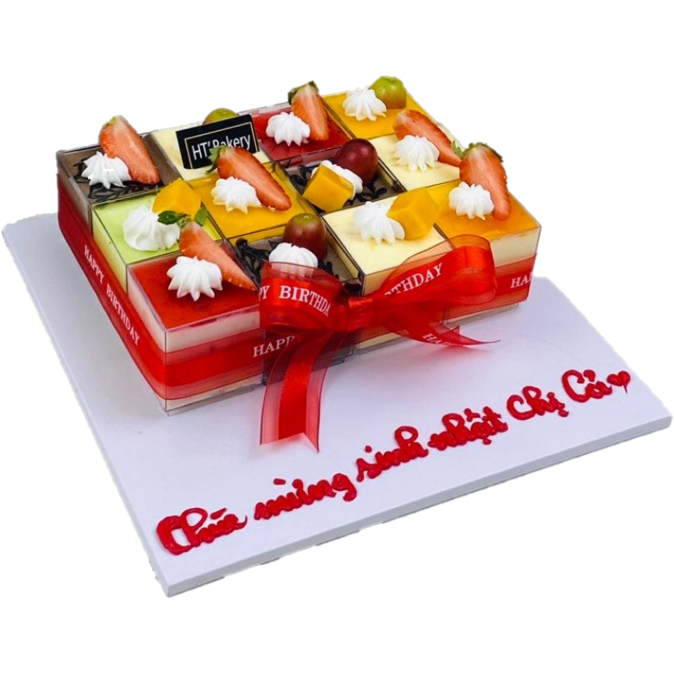 Bánh Mousse mix nhiều vị khay vuông