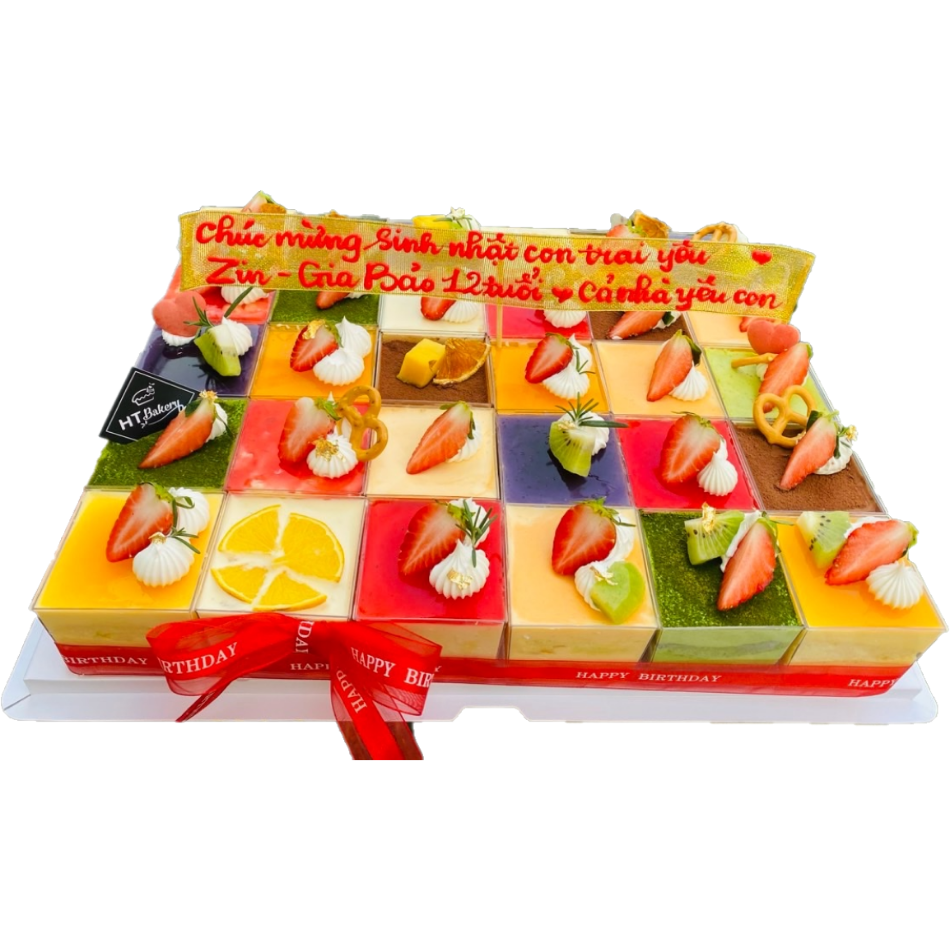 Bánh Mousse mix nhiều vị vuông