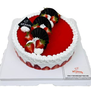 Bánh kem tươi Mousse Dâu tây tròn 16cm - 12