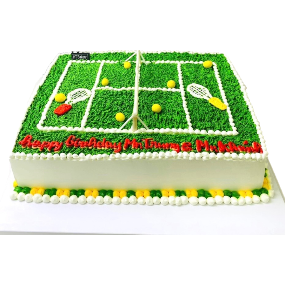 Bánh kem tươi tạo hình sân cỏ tenis