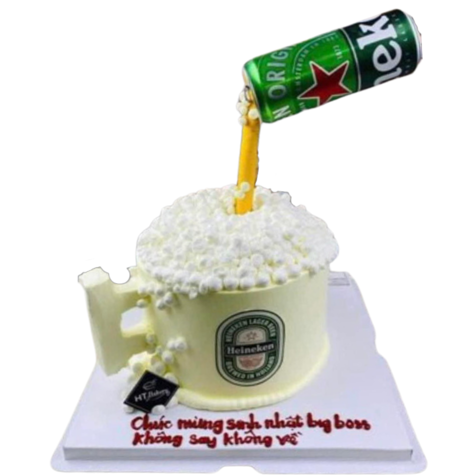 Bánh sinh nhật cốc bia heineken
