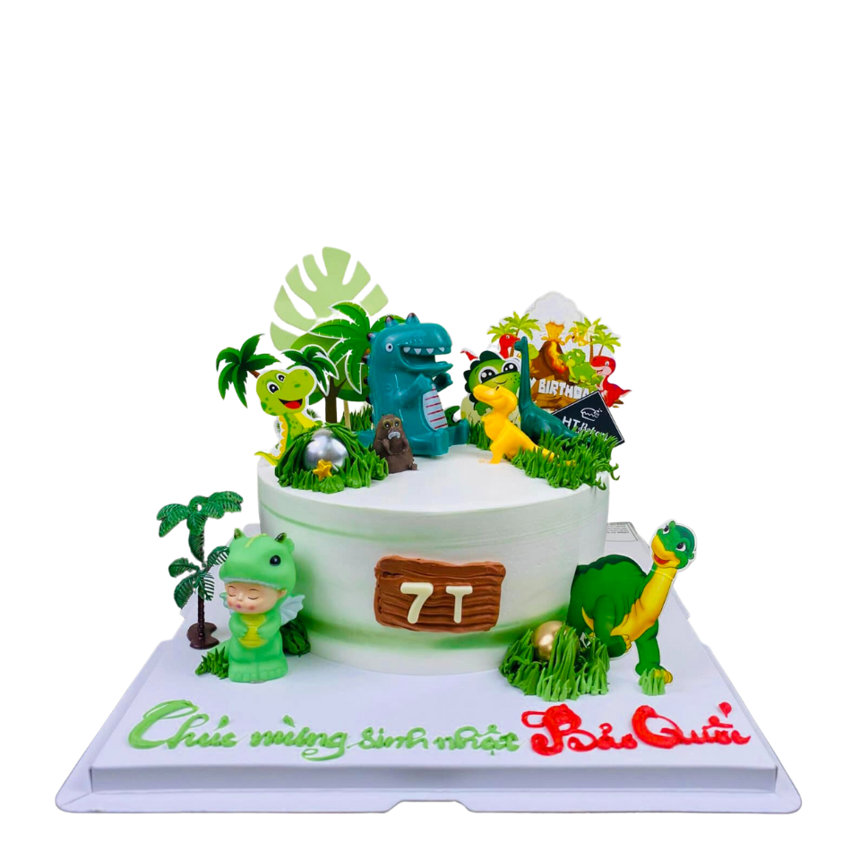 Bánh sinh nhật rừng xanh khủng long